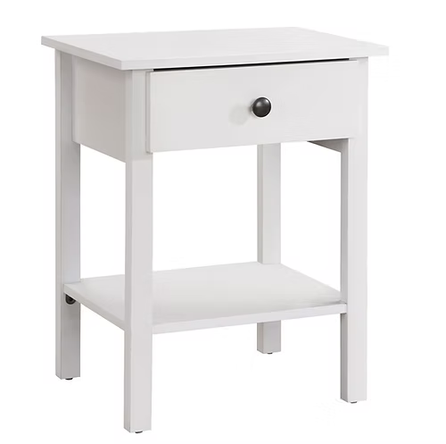Nevea night stand with drawer and open shelf storage for modern bedrooms