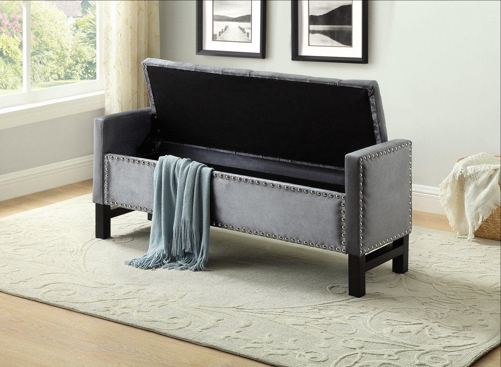 Majestic lift-top storage bench with tufted upholstery for modern luxury homes