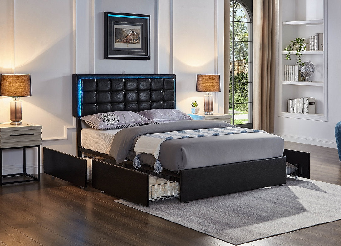 Horizon LED Upholstered Bed