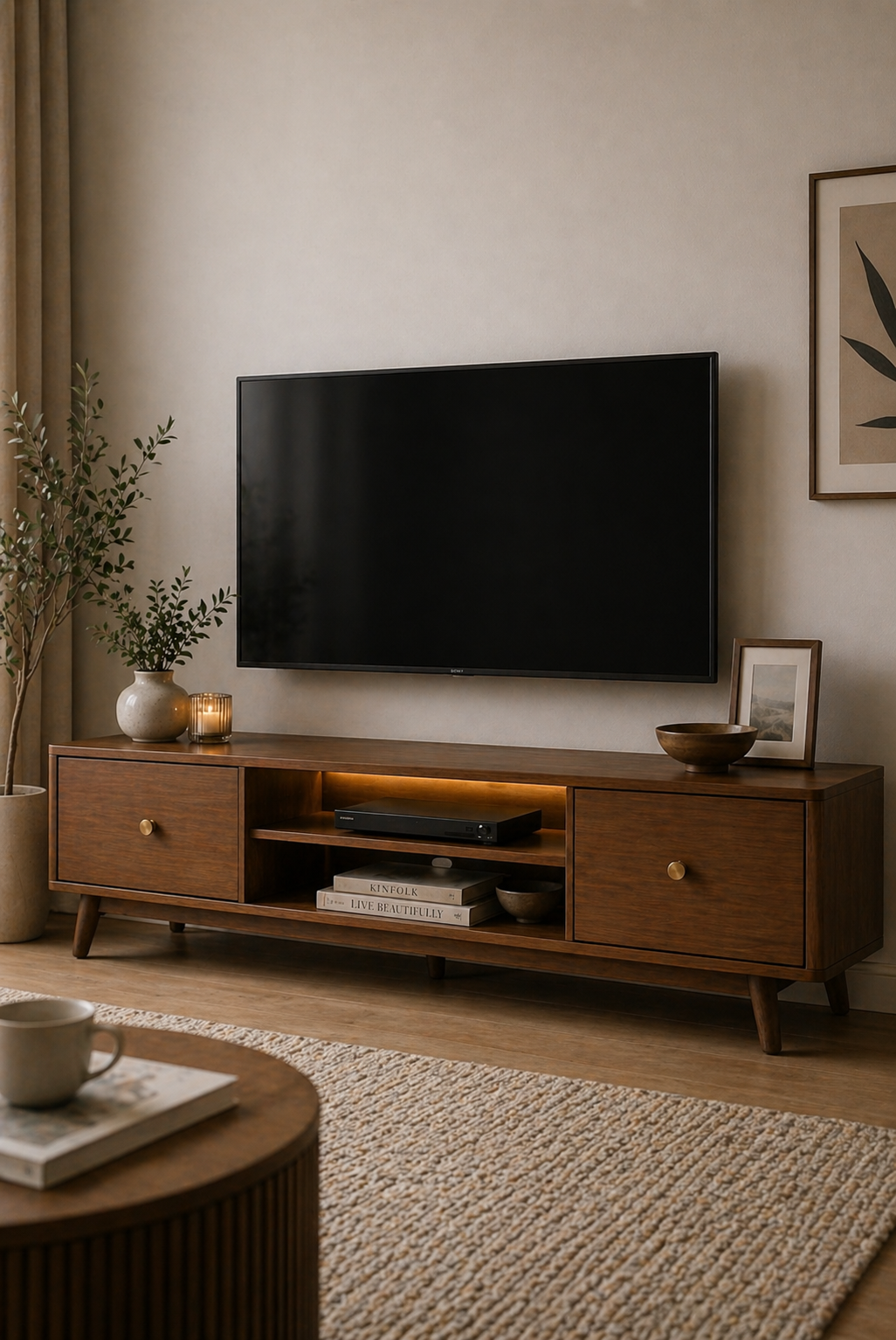 Premium TV stand for modern luxury living rooms in Brampton, Ontario