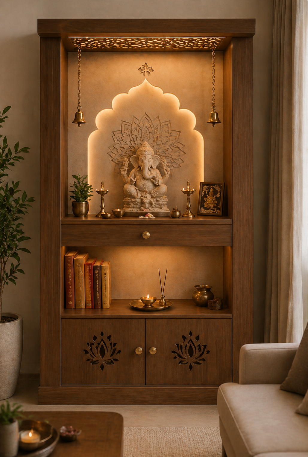 Premium mandir and temple furniture for modern luxury homes in Brampton, Ontario