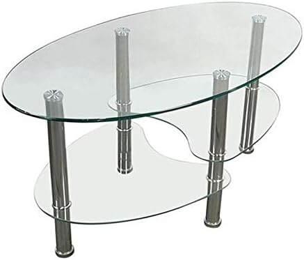 Cam glass coffee table with chrome legs for modern luxury living rooms