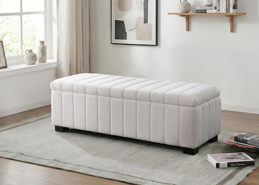 Arctic Plush storage bench with hidden storage for modern luxury homes