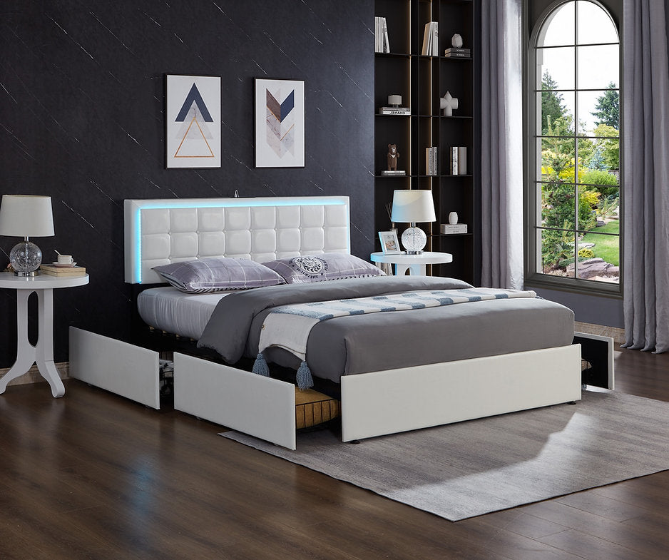 Horizon LED Upholstered Bed