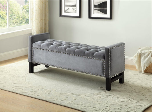 Majestic lift-top storage bench with tufted upholstery for modern luxury homes