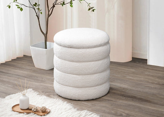 CozyNest storage ottoman with soft fabric and hidden storage for modern luxury homes