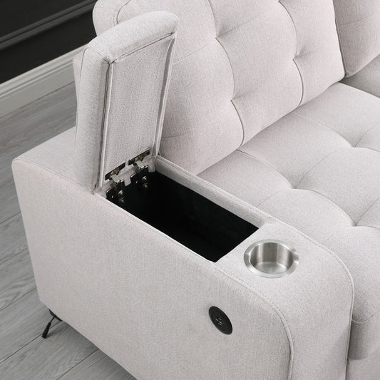 AZERA Sectional Sleeper Bed with Storage, Cup Holders & USB Ports